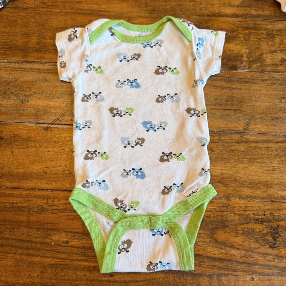 Gerber Animal Print Bodysuit with Green Accents